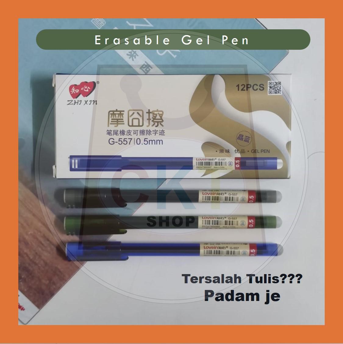 Zhi Xin Zhixin Gel Pen Boleh Padam Erasable Gel Pen 0.5 mm School Office set Stationary