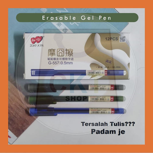 Zhi Xin Zhixin Gel Pen Boleh Padam Erasable Gel Pen 0.5 mm School Office set Stationary