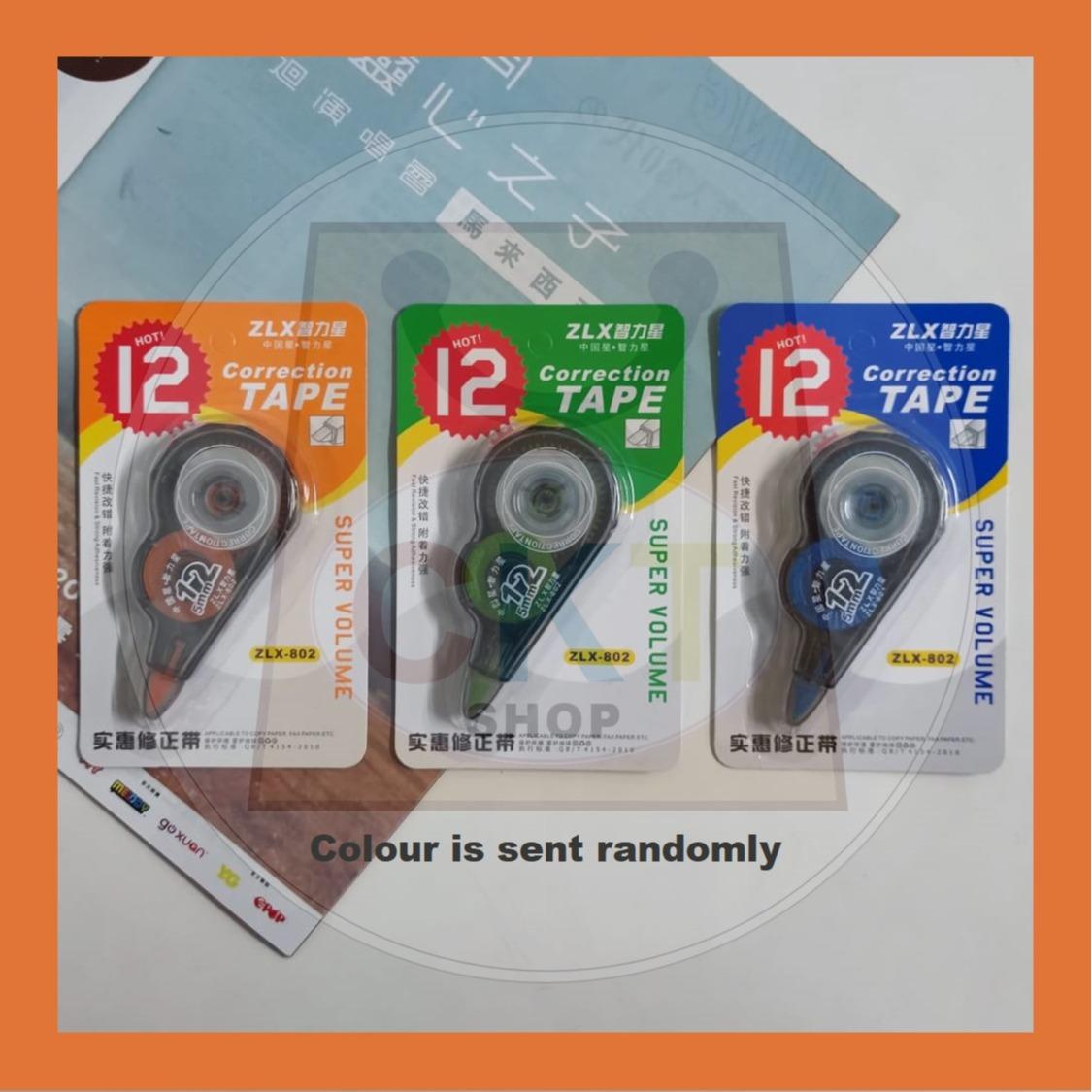 Long Length Economy 7mx5mm ZLX-802 Correction Tape ZLX802 7m x 5mm Anti Break Smooth
