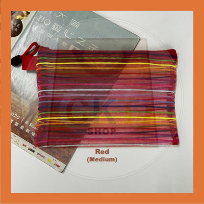 Rainbow Mesh Zipper Bag Transparent Zipper Bag / Document Bag / Pencil Bag