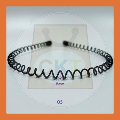 Women Men Unisex Black Hair Band Hairband Steel Metal Cekak Rambut Hitam Besi Gulung Spring Hair Band