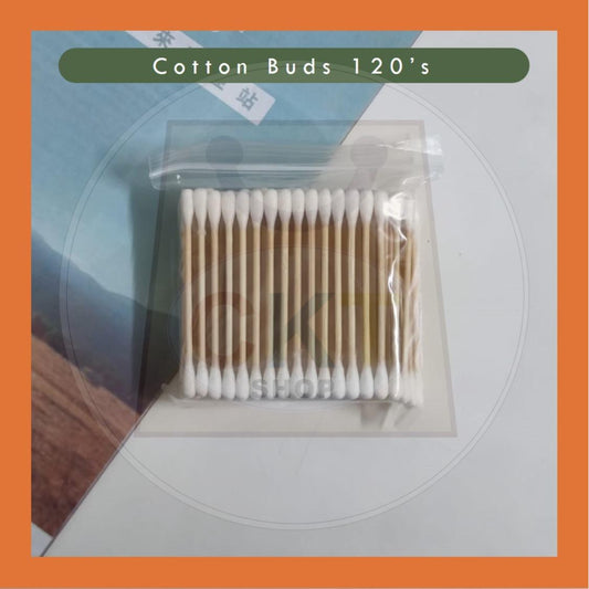 Cotton Buds Cotton Swabs Medical Ear Cleaning Wood Sticks 120PCs Kapas Pembersih Telinga [READY STOCK]