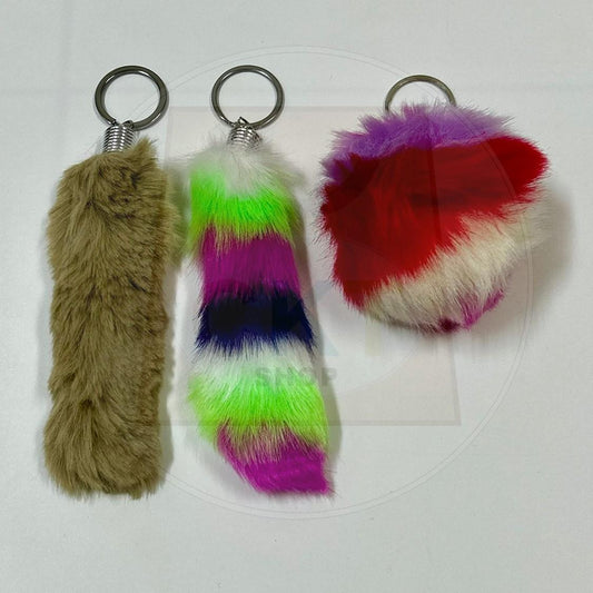 Cute Long Pom Pom Fluffy Keychain Women Faux Mink Fur Key Chain Bag Charms Pendant Tassel Fluffy Car Key Ring Accessories Berbuluh Pelangi