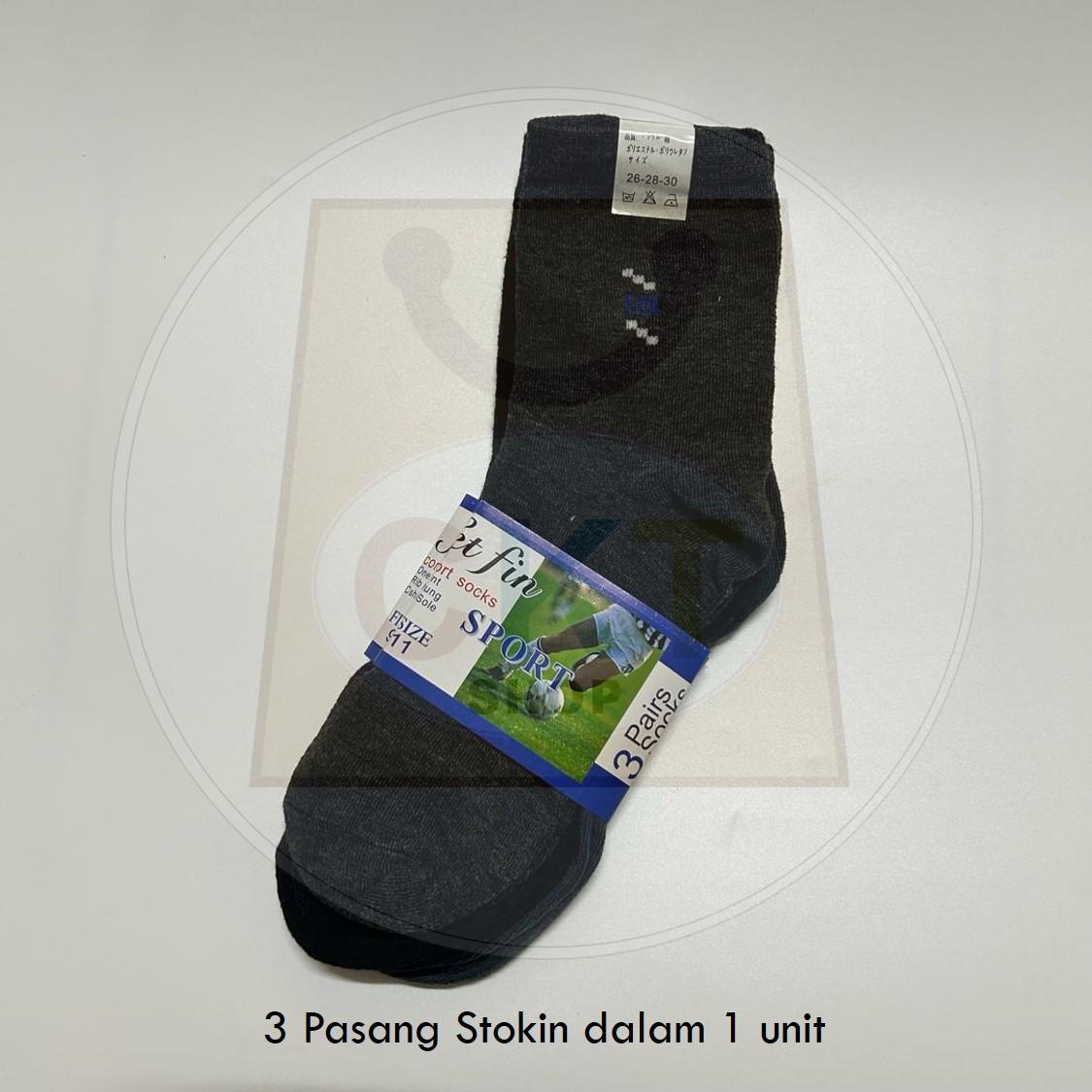 3 Pasang Stoking Kerja Lelaki Stokin Panjang Hitam Men Socks Office Long Black Sock