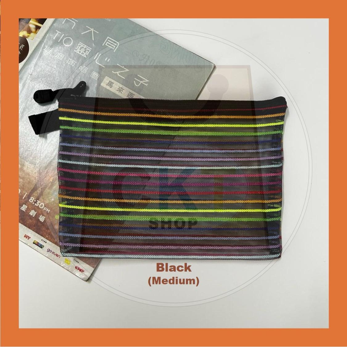 Rainbow Mesh Zipper Bag Transparent Zipper Bag / Document Bag / Pencil Bag