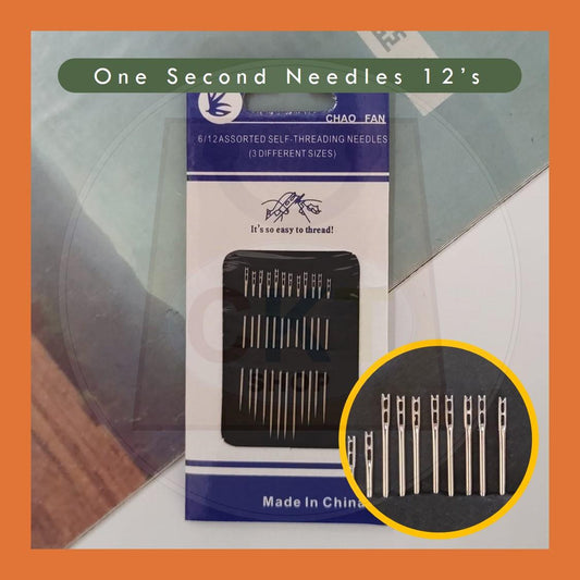 One Second-Needles Self Threading Needles Hand Sewing 12s Set Jarum Buta