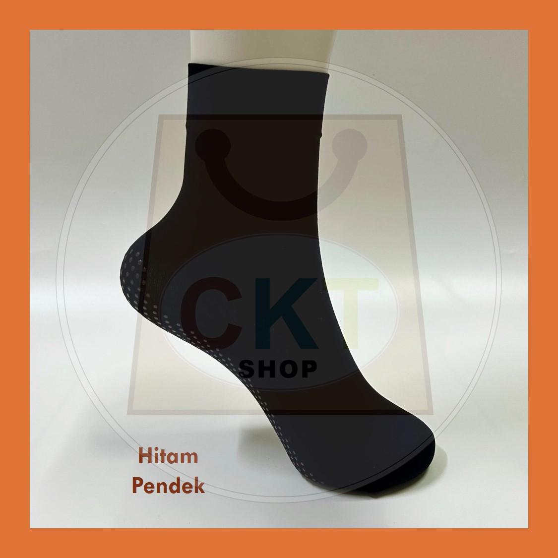 Stokin Muslimah Anti Slip Tutup Aurat Panjang 37cm Pendek 26cm Hitam Khaki Muslimah Socks