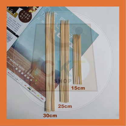 Batang Lidi Satay BBQ Stick Bamboo Skewer Kayu Cucuk Satey Kayu Bunga Telur DIY Batang Telur Buah Bouquet 15cm 25cm 30cm