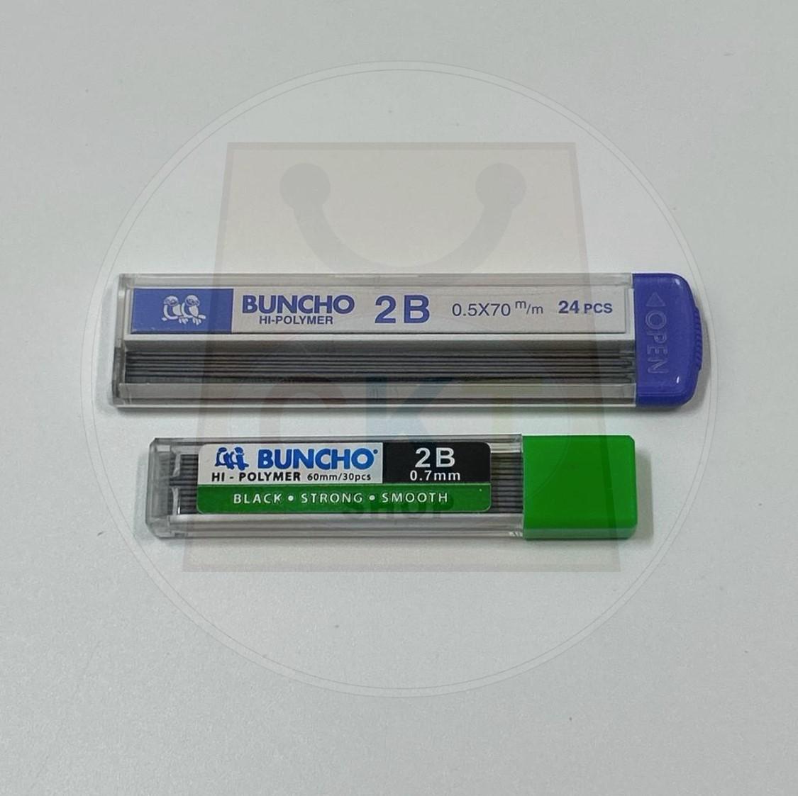 Buncho Hi-Polymer Pencil Lead 0.5 X 70mm 0.7mm 2B Ubat Pensel Mata Pencil Buncho 0.7 0.5