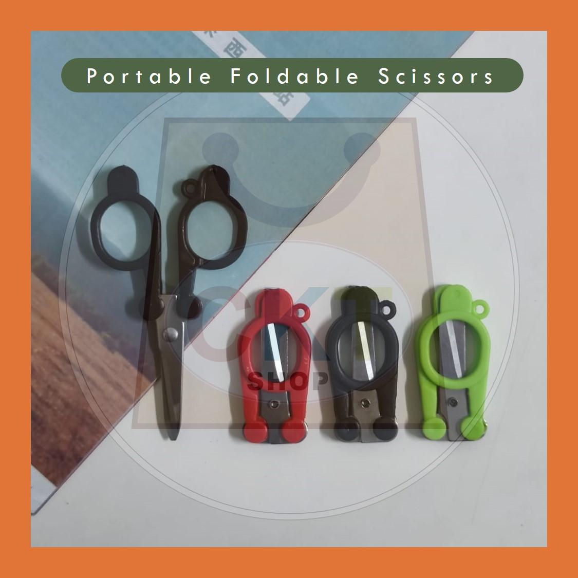 Travel Standard Steel Foldable Scissors Cut Office High Quality Gunting Lipat Small Folding Portable Scissors 6cm 10cm