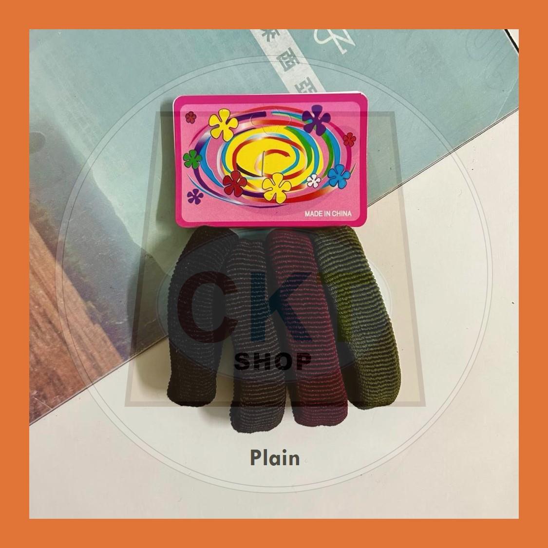 Simple Colorful Black Hair Band Hairties Rubber Band Getah Rambut 4's Ikat Rambut Rubber Band Geath Ikat Rambut Kukuh