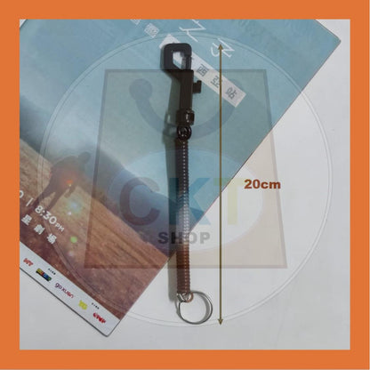 Spiral Stretch Retractable Plastic Spring Coil Colorful Flexible Hanging Stretch Cord with Plastic Lobster Clasp 0.7cm