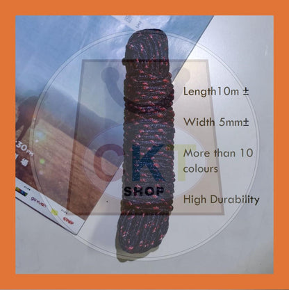 Tent Rope 10m Tali Khemah Multi-functional Nylon Anti-slip Wind-proof Clothesline 10 meter Outdoor Sun Drying Rope