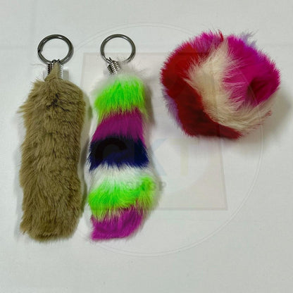 Cute Long Pom Pom Fluffy Keychain Women Faux Mink Fur Key Chain Bag Charms Pendant Tassel Fluffy Car Key Ring Accessories Berbuluh Pelangi