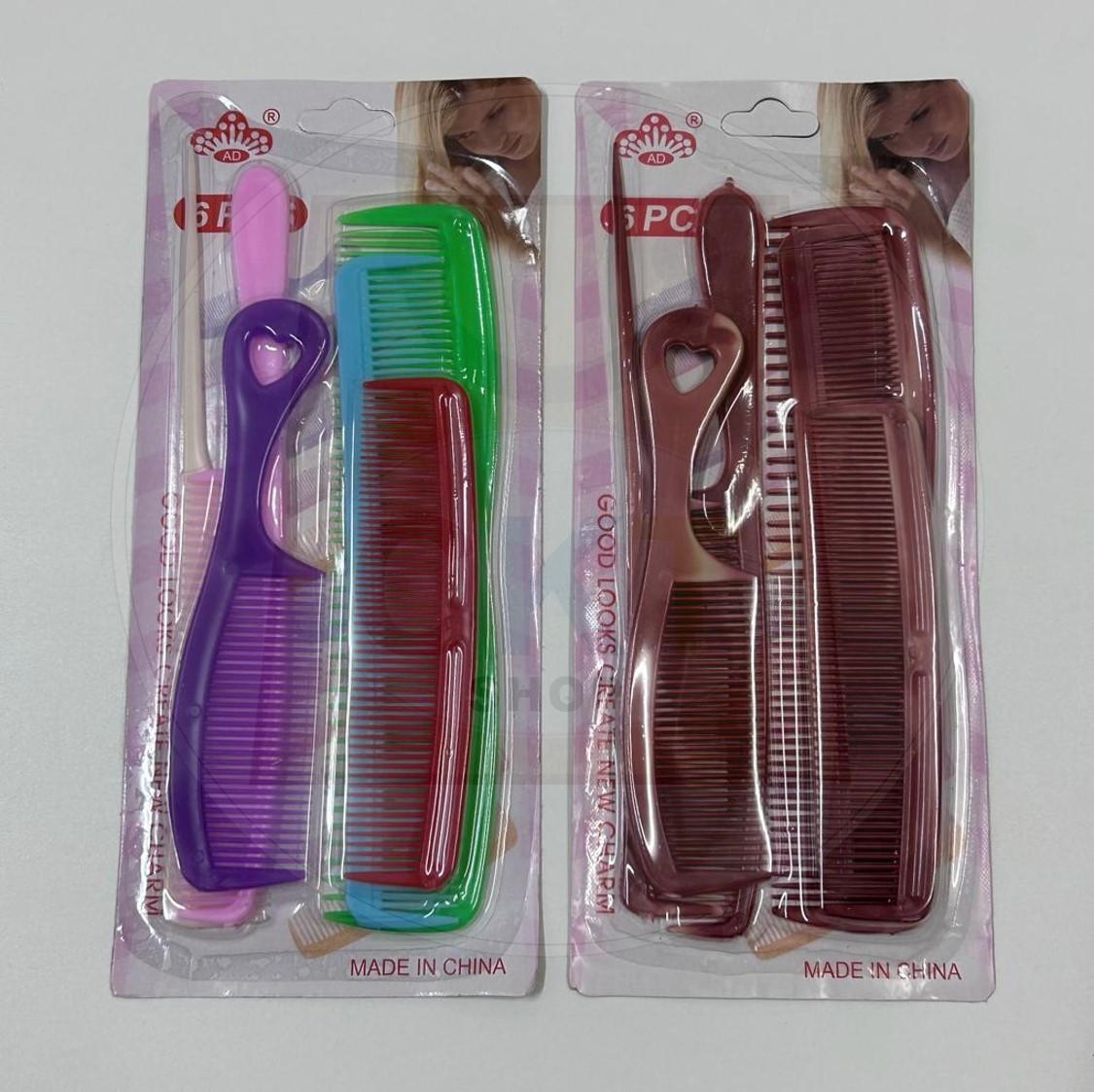 Hair Comb 6s set 6 in 1 Hairdressing Styling Family Jimat Pack Fine-tooth Salon Plastic Combs Beauty Tools Sikat Rambut
