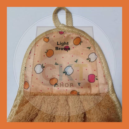 Kitchen Hanging Cleaning Towel Cotton Fleece Dish Cloth Hanging Loop Hand Towel Household Kitchenware Tuala Tangan