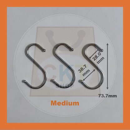 Powerful "S" Shape Stainless Steel Metal Hook Multipurpose Hanger Household Hanging Premium Quality Utensils