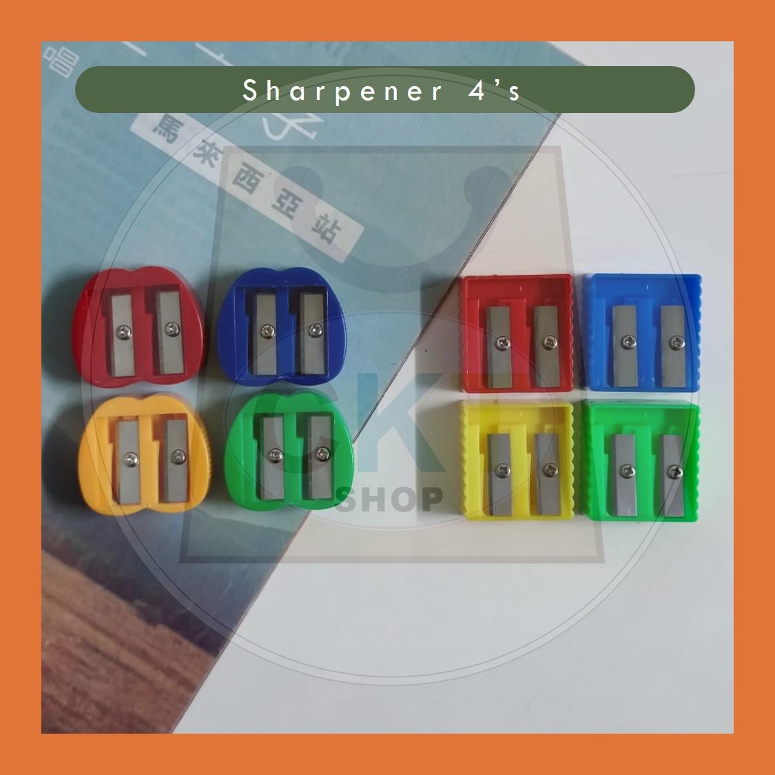 Pencil Sharpener Pencil Sharpener Pengasah pensil  2 Holes Pencil Tulis Pengasah Pencil Sekolah Budak Pensel Kayu 2B