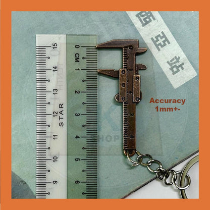 Portable Mini Vernier Caliper Keychain Style Simulation Model Ruler Vernier Caliper