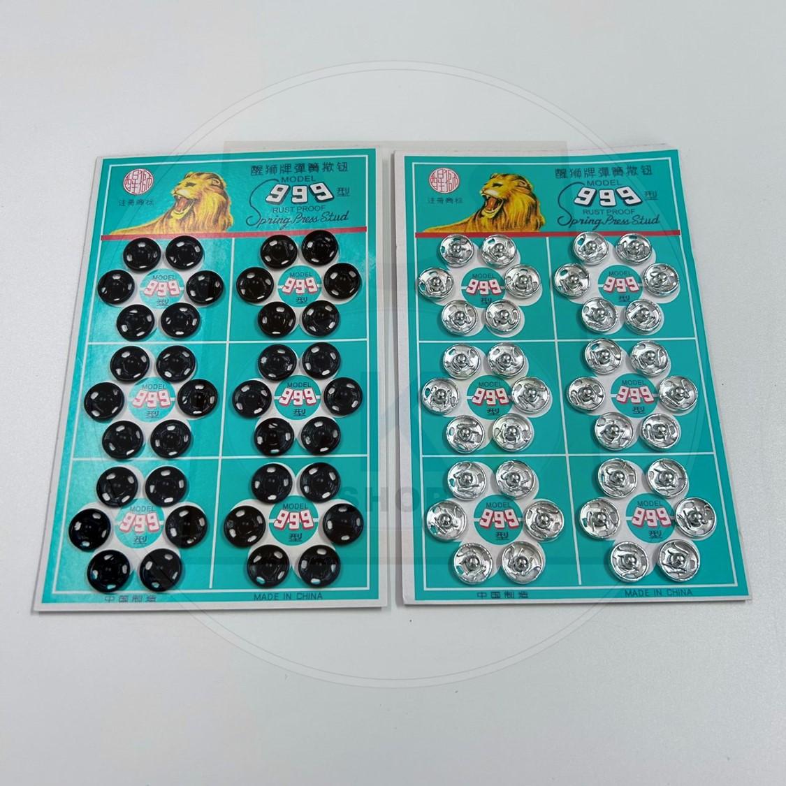 Press Studs Coat Metal Hand-sew Button Spring Sewing Snap Fastener Round LION Brand Butang Ketip Tip Butang Katup Khawin