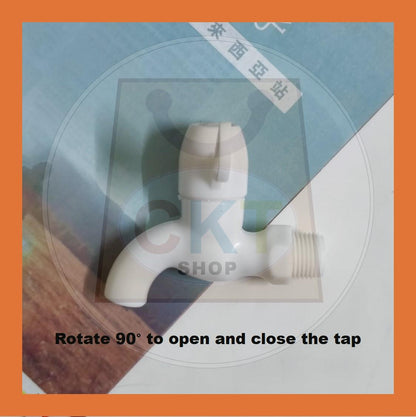 [READY STOCK] 1/2" PVC Bib Water Tap / Kitchen & Bathroom Sink Faucet / Kepala Paip Air Plastik
