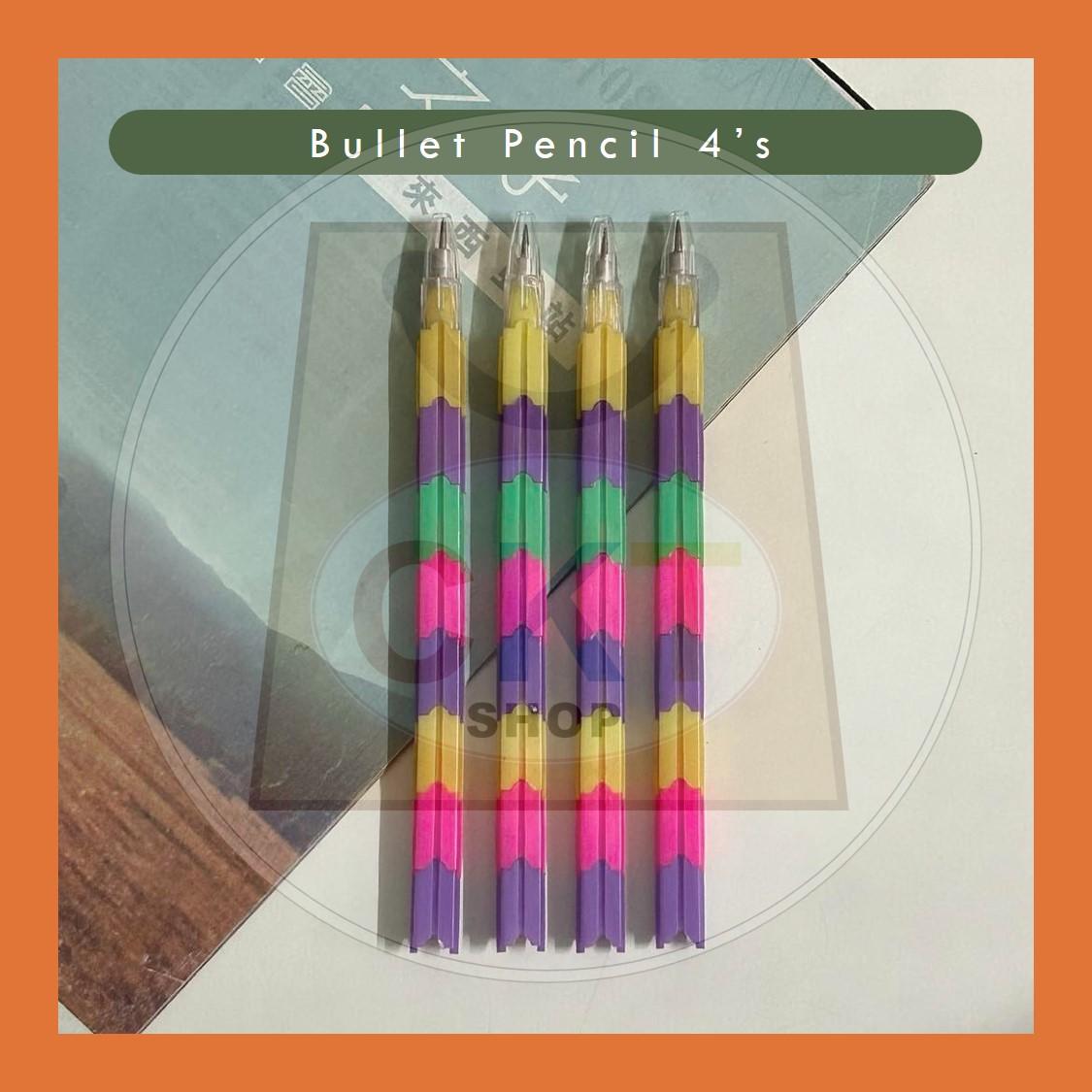 [READY STOCK] 2.0mm 4PCs Non-sharpening Bullet pencil Swap Building Block Pencils Colorful Children Pencils Swap Writing Kids
