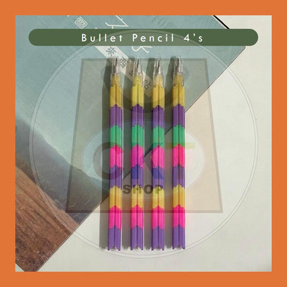[READY STOCK] 2.0mm 4PCs Non-sharpening Bullet pencil Swap Building Block Pencils Colorful Children Pencils Swap Writing Kids