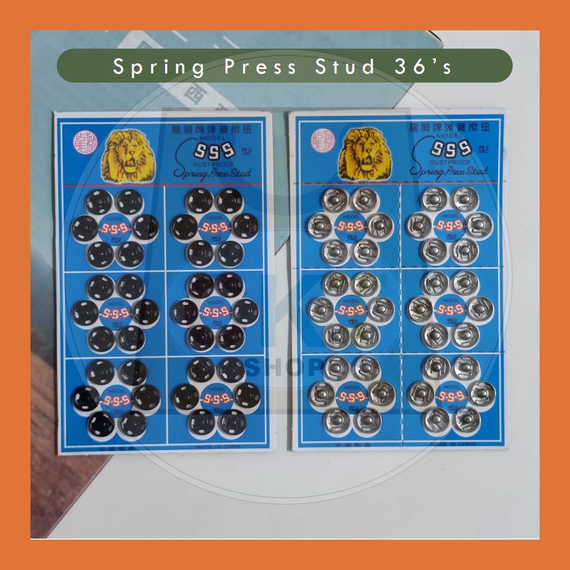 Press Studs Coat Metal Hand-sew Button Spring Sewing Snap Fastener Round LION Brand Butang Ketip Tip Butang Katup Khawin