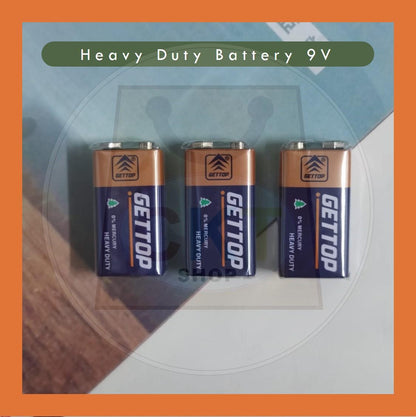 GETTOP Battery 9V Bateri Supercell Heavy Duty Smart Tag Toys Walkie Talkie Radio Microphone Thermometer Car Mainan Segi 4