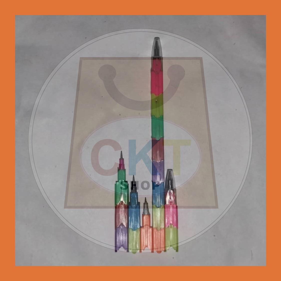 [READY STOCK] 2.0mm 4PCs Non-sharpening Bullet pencil Swap Building Block Pencils Colorful Children Pencils Swap Writing Kids
