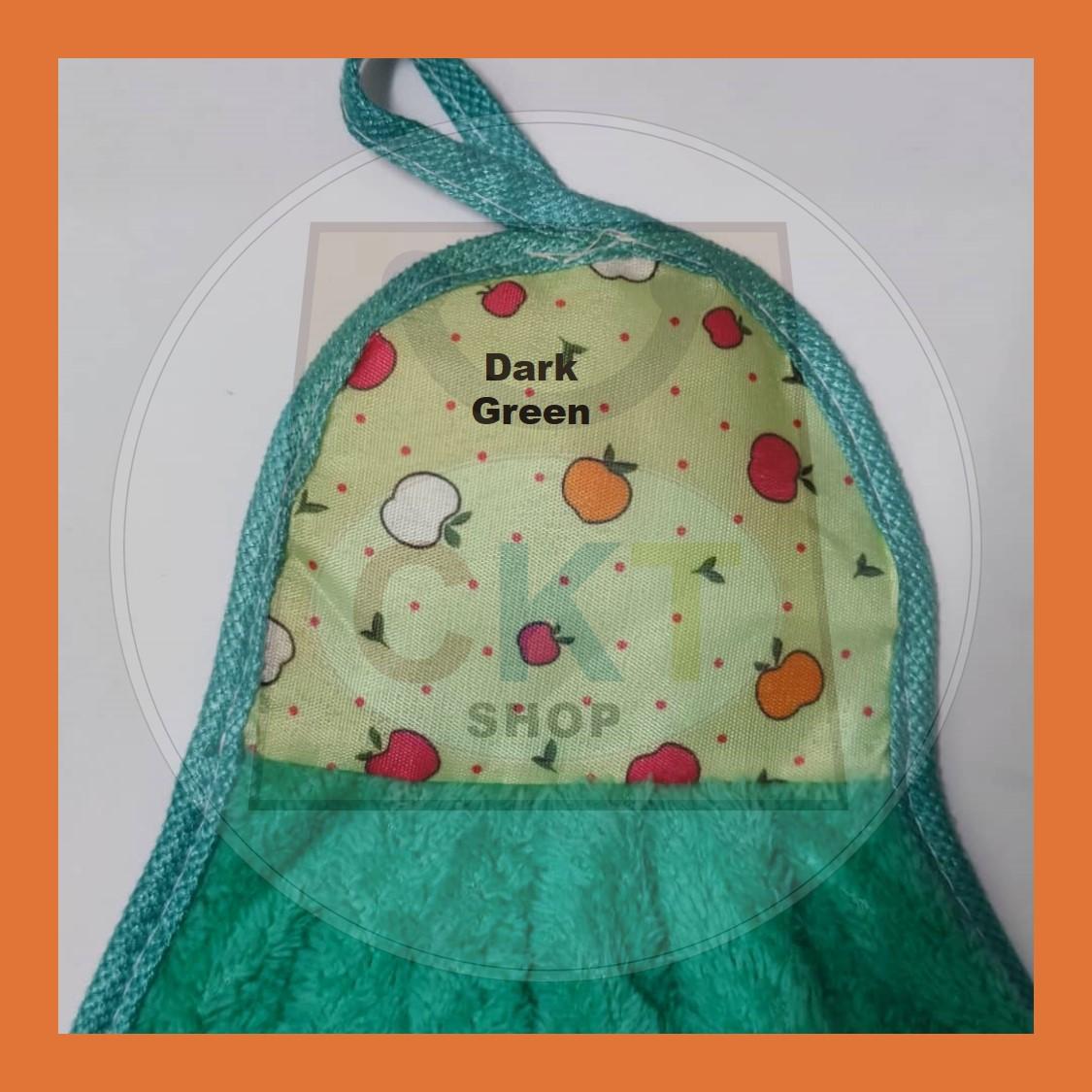 Kitchen Hanging Cleaning Towel Cotton Fleece Dish Cloth Hanging Loop Hand Towel Household Kitchenware Tuala Tangan