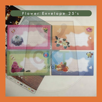 Rose Queen Envelope 3.5" x 6.5" (25Pieces/Packet) | Flower Envelope | Weeding Envelope | Sampul Surat Bunga Office Stationery