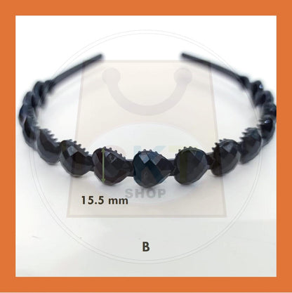 Hairband Plastic Black Headband Cekak Rambut Hitam Hair Band Female Male Unisex Black Hitam Premium Plastic Casual Daily Retro