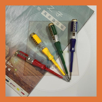 Pen Ujian Elektrik Pemutar Skru Kepala Rata 2.5mm Voltage Detector Test Pen Anti-Slip 100 500V PVC