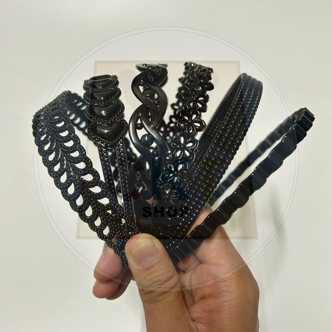 Hairband Plastic Black Headband Cekak Rambut Hitam Hair Band Female Male Unisex Black Hitam Premium Plastic Casual Daily Retro