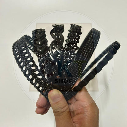 Hairband Plastic Black Headband Cekak Rambut Hitam Hair Band Female Male Unisex Black Hitam Premium Plastic Casual Daily Retro
