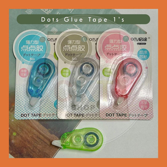QiTu Mini Glue Tape Roller 6mm x 5m Dotted Glue Tape Double Side Tape Glue Student Office Stationery Gam Gum Glue