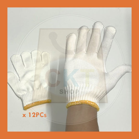 BULK PURCHASE - White Fabrics Gloves 12's │ Sarung Tangan Putih 12's