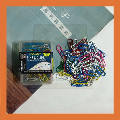 Colorful Round Paper clip 28mm Triangle Clips Paperclip Klik kertas document color Mix Color Pins Binder in box 60's 60PCs in 1 Box