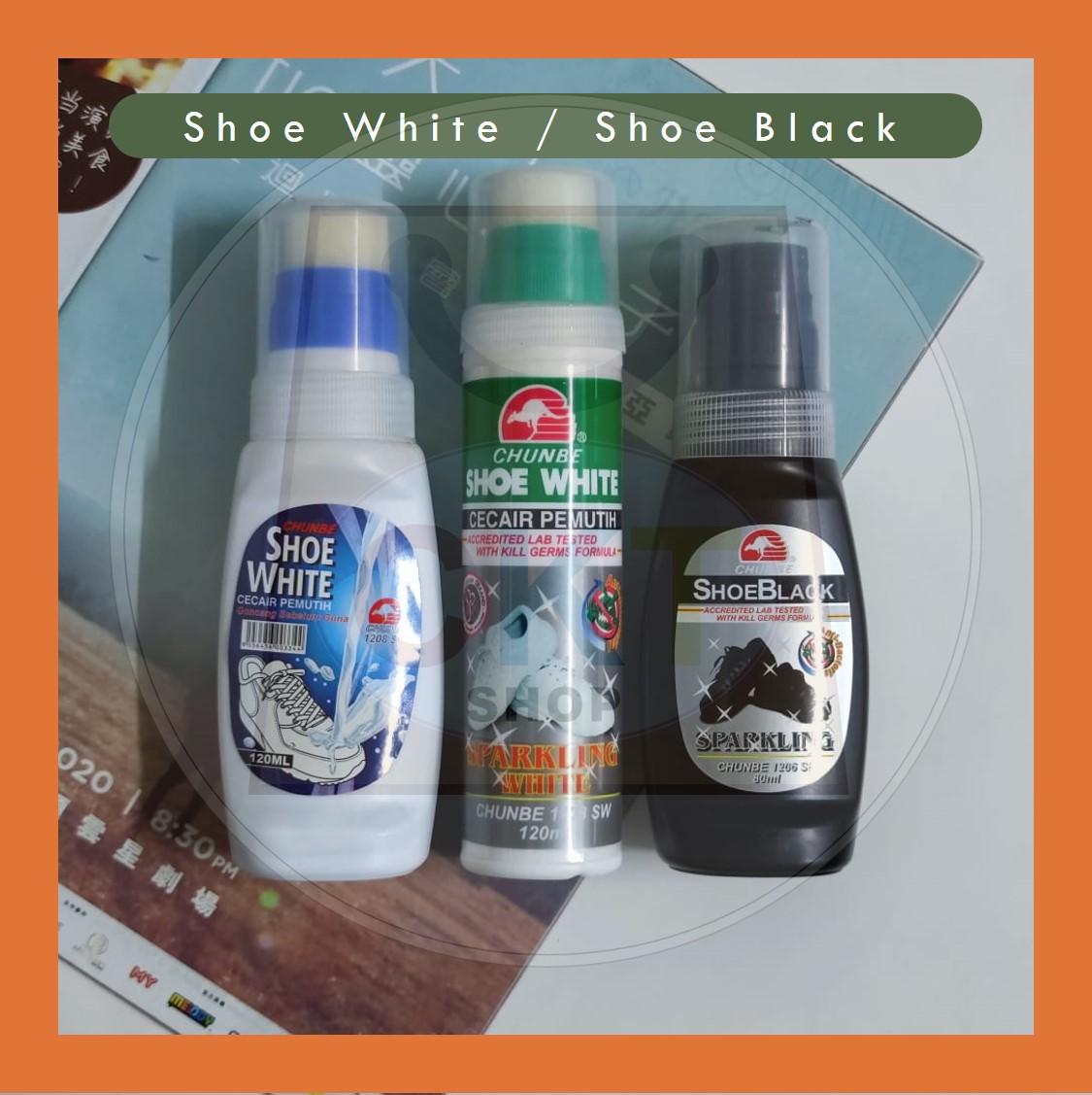 Chunbe Sparkling Shoe White Kapur Kasut Putih Shoe Black 80ml 120ml Pemutih Kasut Sekolah Shoes Whitening Kasut Hitam