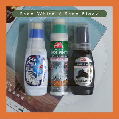 Chunbe Sparkling Shoe White Kapur Kasut Putih Shoe Black 80ml 120ml Pemutih Kasut Sekolah Shoes Whitening Kasut Hitam