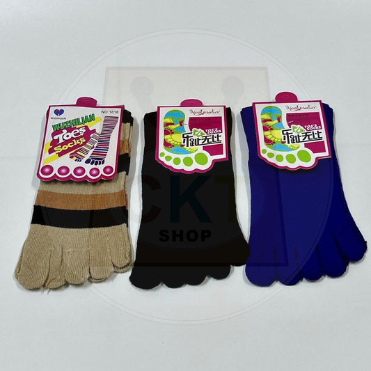 Breathable Non-slip Cotton Split Toe Ladies Five Finger Socks Yoga Socks Floor Socks Stoking Jari Outdoor Green Family