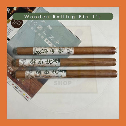 Wooden Flour Rolling Pin Cake Dough Roller Solid Wood Non-Stick Decorating Cake Kayu Bergulir