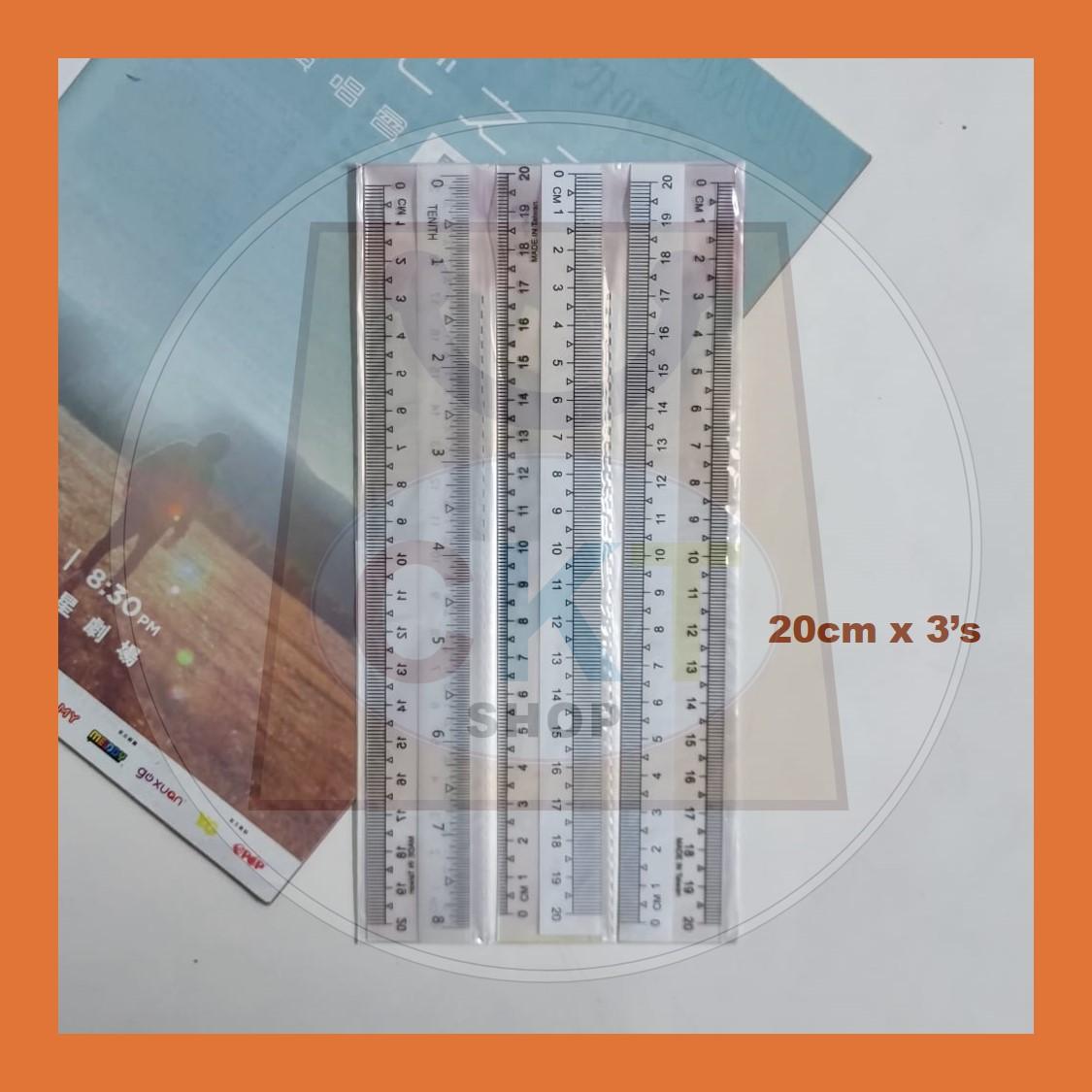 Plastic Straight Ruler / Bendable / Soft / Flexible Student Ruler / Pembaris 15cm / 20cm 6" 8"
