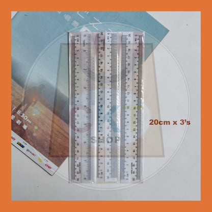 Plastic Straight Ruler / Bendable / Soft / Flexible Student Ruler / Pembaris 15cm / 20cm 6" 8"