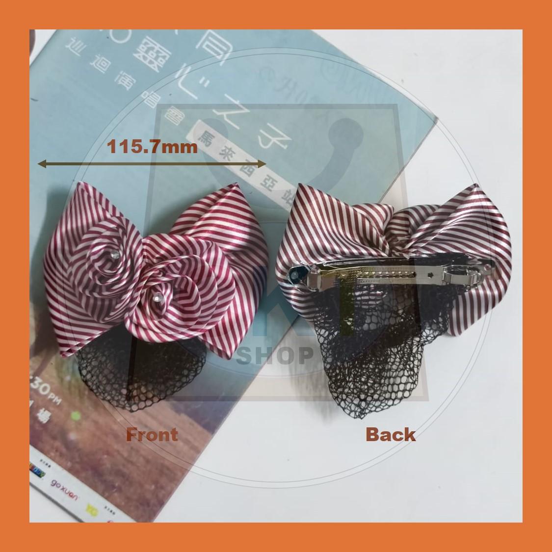Professional Head Flower Hairpin Headgear Satin Bow Net Bag Hair Clip Bow Nurse Hotel Bank Work Hair Clip