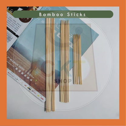 Batang Lidi Satay BBQ Stick Bamboo Skewer Kayu Cucuk Satey Kayu Bunga Telur DIY Batang Telur Buah Bouquet 15cm 25cm 30cm
