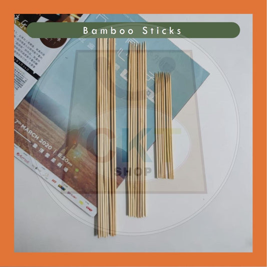 Batang Lidi Satay BBQ Stick Bamboo Skewer Kayu Cucuk Satey Kayu Bunga Telur DIY Batang Telur Buah Bouquet 15cm 25cm 30cm