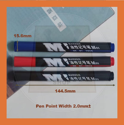 Permanent Marker Pen Quick Drying Waterproof Marker Pen Blue Red Black Ink Penanda Papan Putih  [READY STOCK]