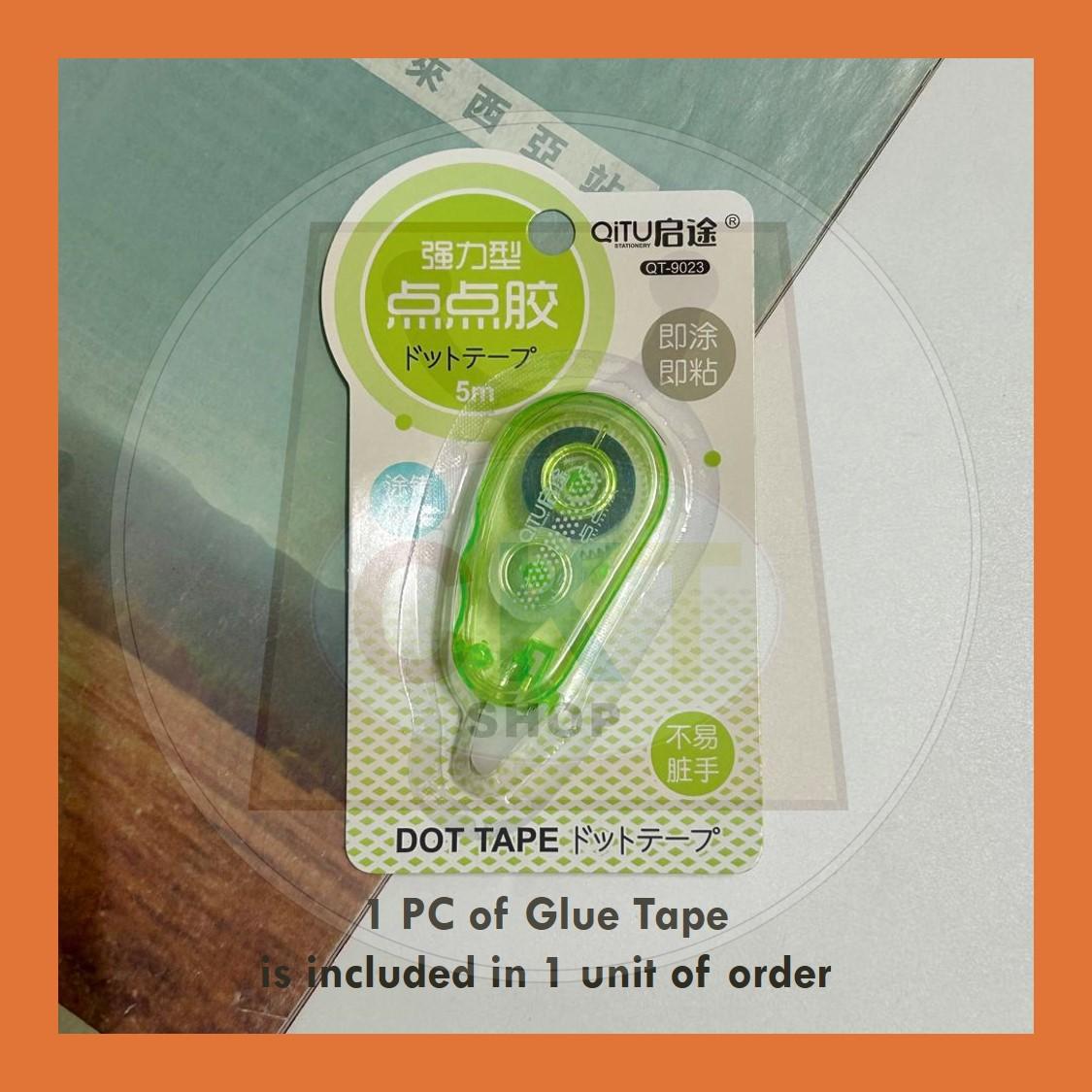 QiTu Mini Glue Tape Roller 6mm x 5m Dotted Glue Tape Double Side Tape Glue Student Office Stationery Gam Gum Glue